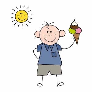  gambar  kartun  anak  lelaki dengan es krim Knock On My Door